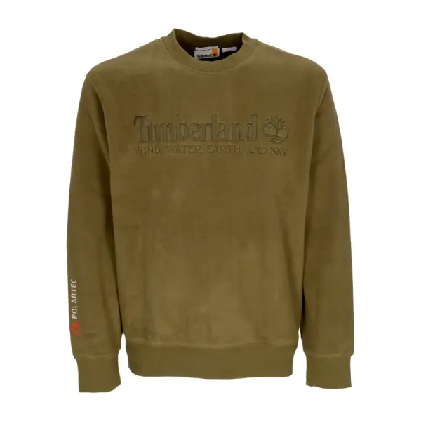 Linear Logo Crew Neck Sweatshirt with Po Yeşil - XXL - Erkek