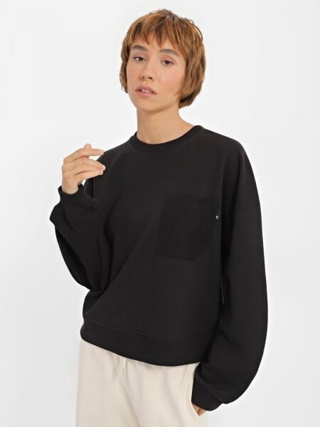 Mixed Textured Crew Sweat