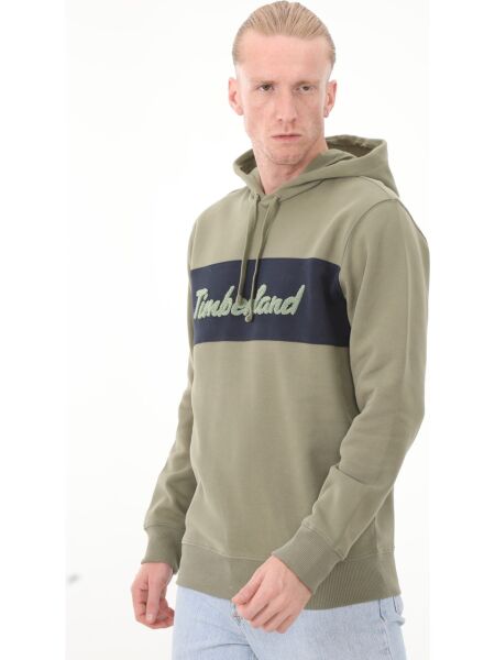 LS Cursive Hoodie Sweatshirt Regular Yeşil - S - Erkek