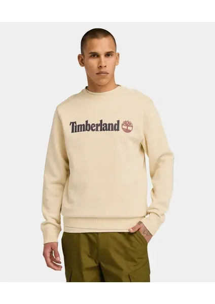 KENNEBEC RIVER Linear Logo Crew Neck Swe krem - M - Erkek