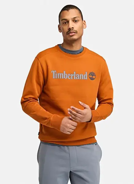 KENNEBEC RIVER Linear Logo Crew Neck Swe Kahve - S - Erkek