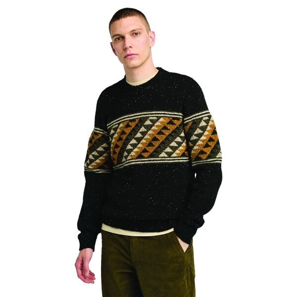 Farisle Crew Neck Sweater Siyah - XXL
