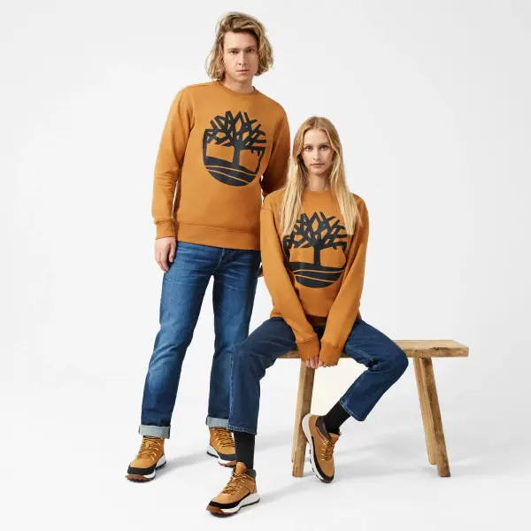 KENNEBEC RIVER Tree Logo Crew Neck Sweat Turuncu - M - Erkek