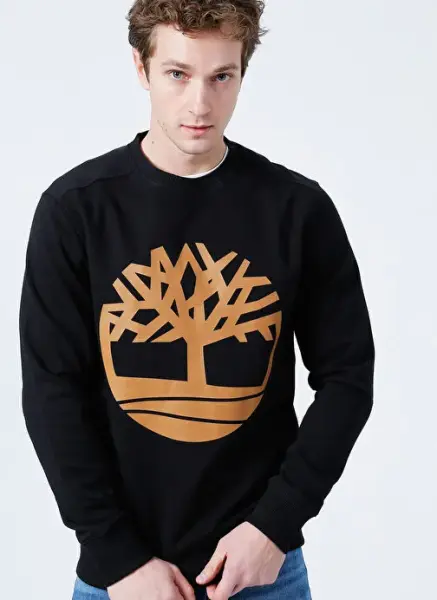 KENNEBEC RIVER Tree Logo Crew Neck Sweat Siyah - M - Erkek