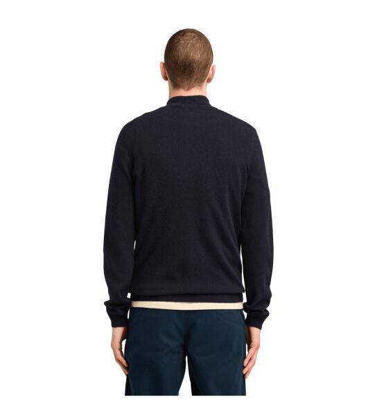 COHAS BROOK Merino 1/4 Zip Sweater Lacivert - XL - Erkek