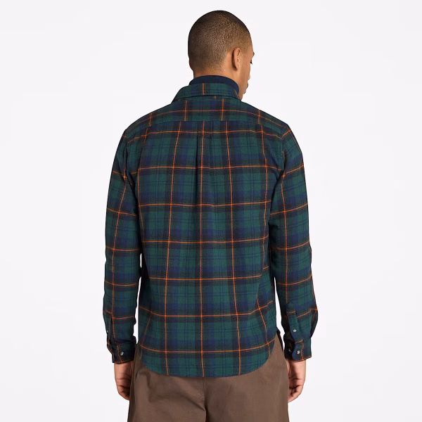 Midweight Flannel Check Shirt Yeşil - XL - Erkek