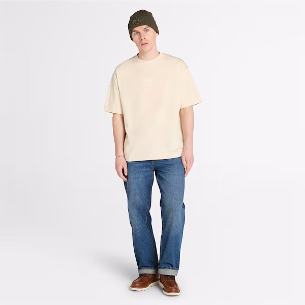 HAMPTHON Tonal Stack Logo Tee krem - XL - Erkek