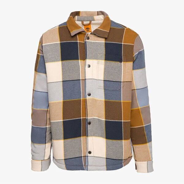 Sherpa Lined Plaid Overshirt Sarı - Erkek - 3XL