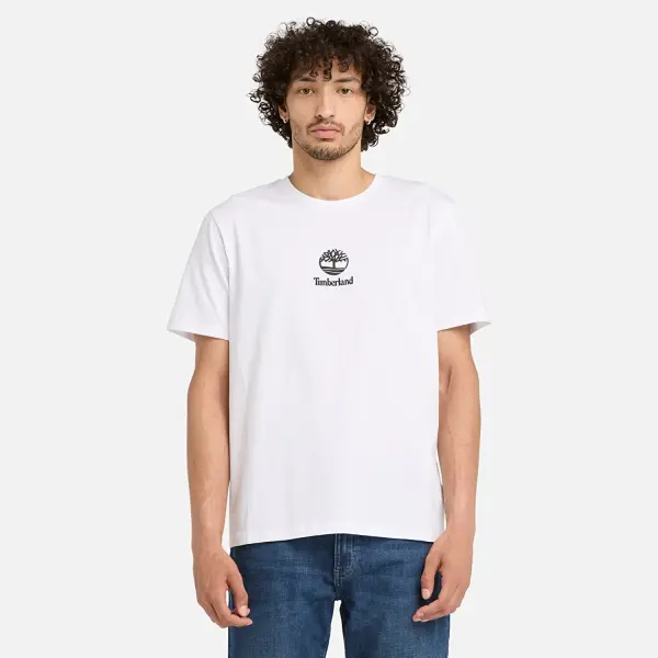Print Stack Logo Short Sleeve Tee Beyaz - XL - Erkek
