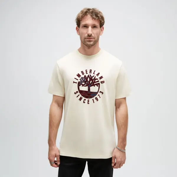 Holiday Front Graphic SS Tee krem - S - Erkek