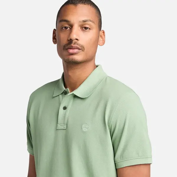 MILLERS RIVER Pique Short Sleeve Polo Yeşil - XXL - Erkek