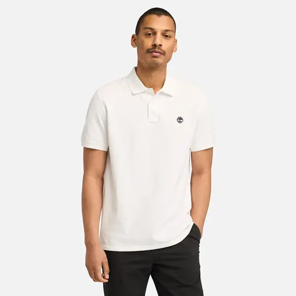 MILLERS RIVER Pique Short Sleeve Polo Beyaz - L - Erkek
