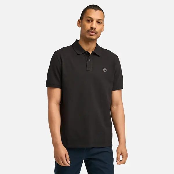 MILLERS RIVER Pique Short Sleeve Polo Siyah - XXL - Erkek