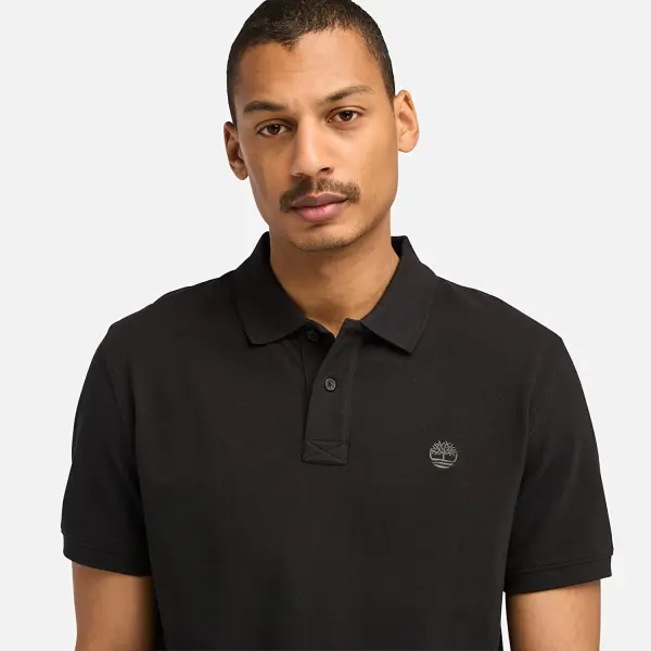 MILLERS RIVER Pique Short Sleeve Polo Siyah - XXL - Erkek