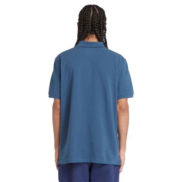 Pique Short Sleeve Polo Mavi - M - Erkek