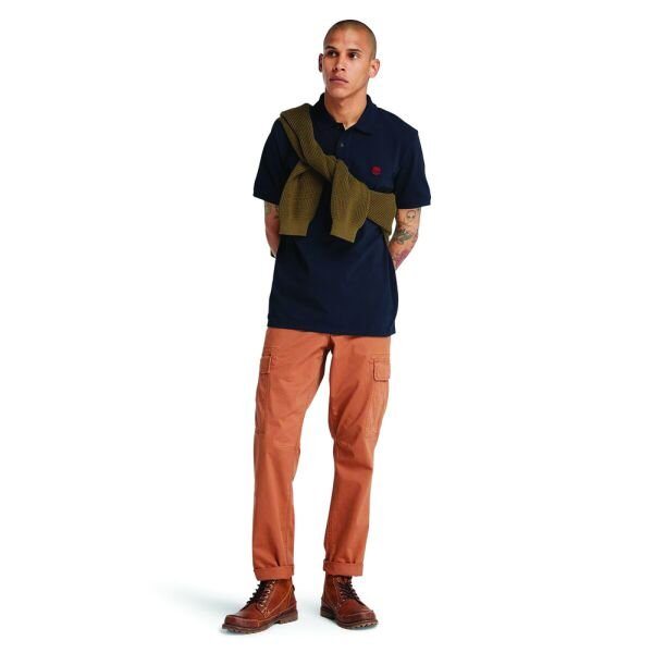 Pique Short Sleeve Polo Lacivert - M - Erkek