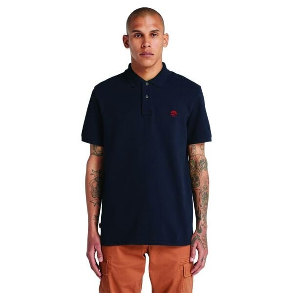 Pique Short Sleeve Polo Lacivert - M - Erkek