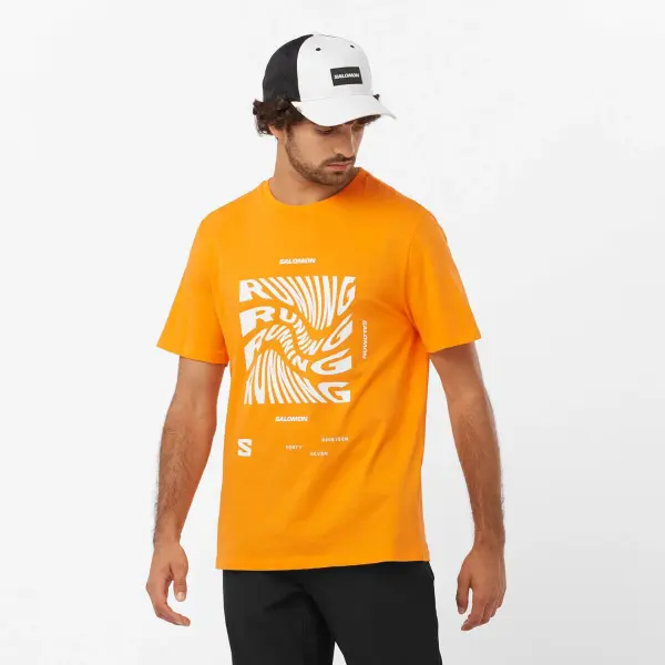 RUNNING GRAPHIC SS TEE M Turuncu - M - Erkek