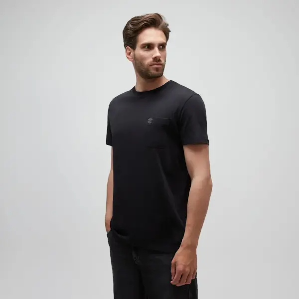 DUNSTAN RIVER Chest Pocket Short Sleeve Siyah - S - Erkek