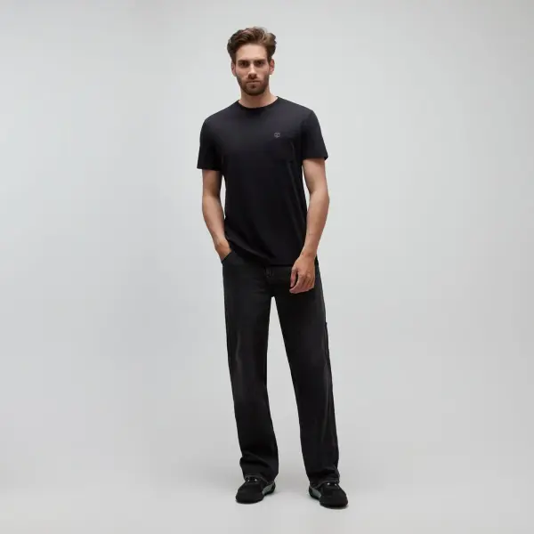 DUNSTAN RIVER Chest Pocket Short Sleeve Siyah - S - Erkek