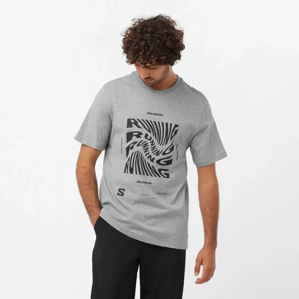RUNNING GRAPHIC SS TEE M Grİ - XXL - Erkek