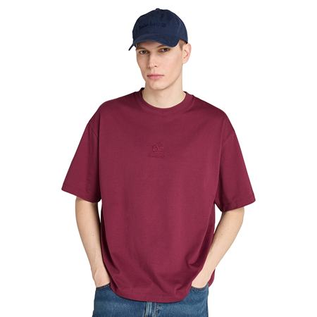 HAMPTHON Tonal Stack Logo Tee Bordo - S - Erkek