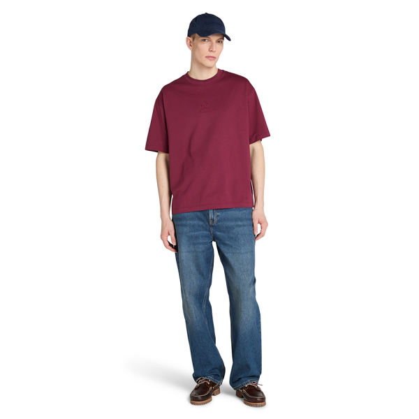 HAMPTHON Tonal Stack Logo Tee Bordo - S - Erkek