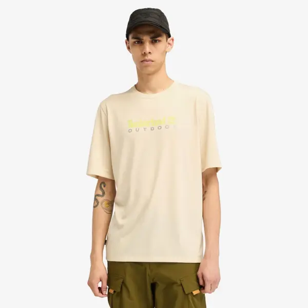 UV-PROTECTION LOGO SHORT SLEEVE TEE krem - XL - Erkek