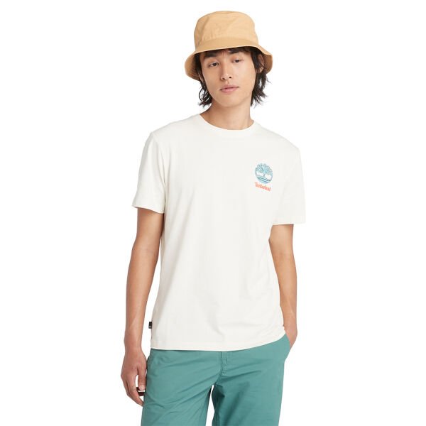 Back Graphic Short Sleeve Tee Beyaz - XL - Erkek