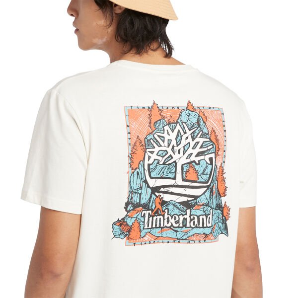 Back Graphic Short Sleeve Tee Beyaz - XL - Erkek