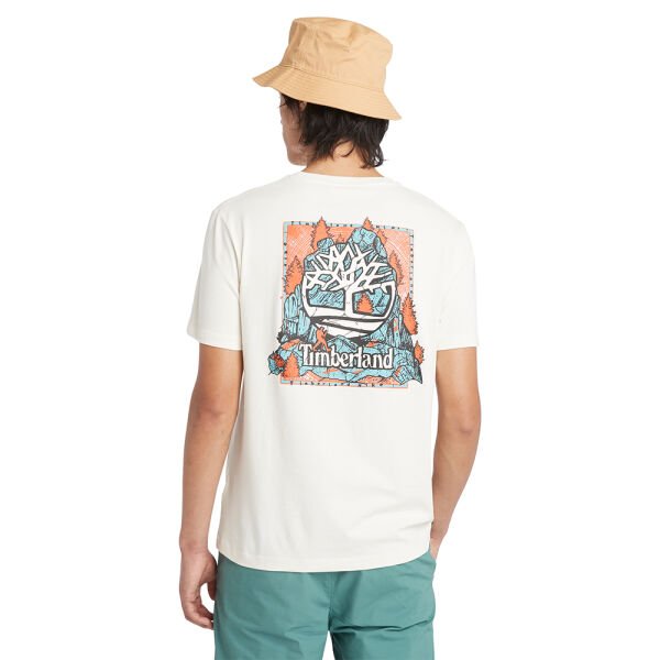 Back Graphic Short Sleeve Tee Beyaz - XL - Erkek