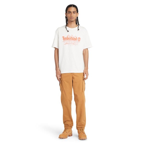 Short Sleeve Graphic Slub Tee Beyaz - XL - Erkek