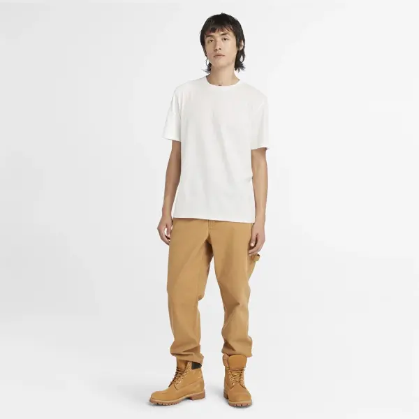 DUNSTAN RIVER Garment Dye Short Sleeve T Beyaz - L - Erkek