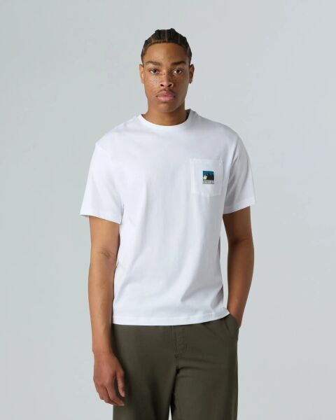 M MOUNTAIN LOGO RELAXED S/S POCKET TEE Beyaz - XXL - Erkek