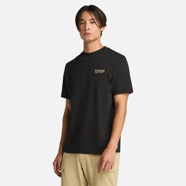 Rugged Active Gear Back Graphic Tee Siyah - S - Erkek