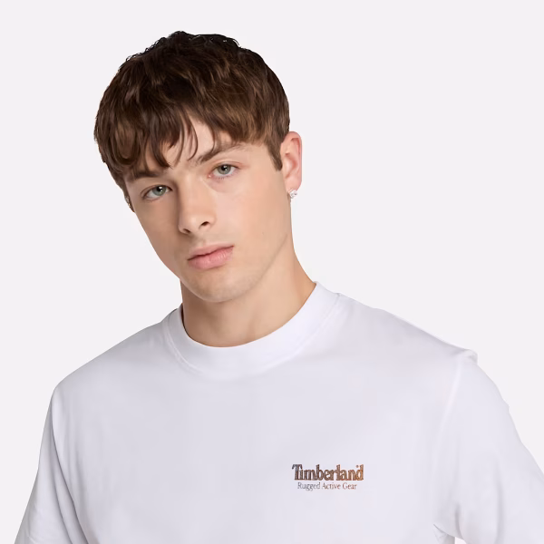 Rugged Active Gear Back Graphic Tee Beyaz - S - Erkek