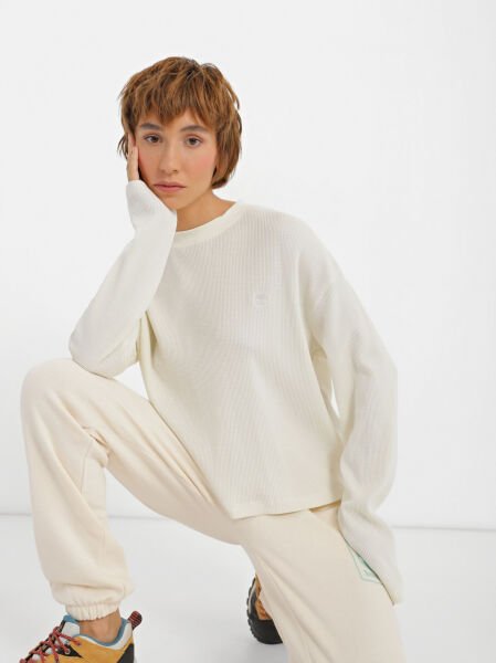 W WAFFLE L/S TEE Beyaz - S - Erkek